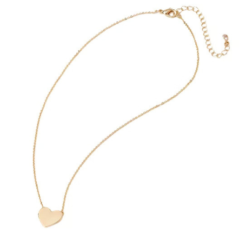 Voliza Golden Heart Pendant Necklace